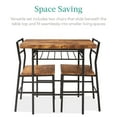 thumbnail image 5 of Best Choice Products 3-Piece Modern Dining Set, Square Table & Chairs Set w/ Steel Frame, Storage Rack - Medium Brown/Black, 5 of 9