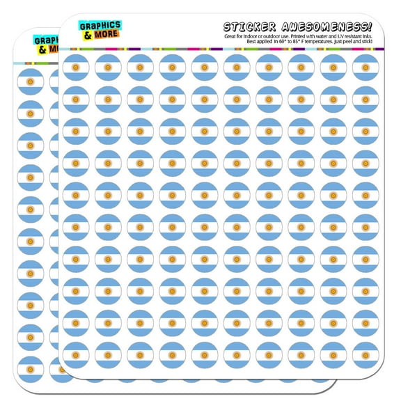 Argentina National Country Flag 1/2" (0.5") Scrapbooking Crafting Stickers
