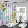 1Pc Easter Egg Shower Curtain with 12 Hooks,Funny Rabbit Waterproof