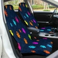 thumbnail image 5 of Colorful Paw Prints Pattern Set of 2Pcs Car Seat Covers Easy Clean Automobile Seat Protector Car Interior Accessories, 5 of 6