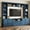 Blue, variant on Farmhouse Entertainment Center Wall Unit with Drawers & Adjustable Shelves, TV Stand Media Console with Bridge for TVs Up to 70"