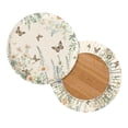 thumbnail image 2 of ZIATUBLE Daisy Butterfly Plants Stool Covers Cushion Washable Chair Seat Slipcover 12-14 Inch Stain Resistant Seat Cover for Vanity Stool Set 2 Pack Polyester Round Stool Slipcover, 2 of 6