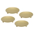 thumbnail image 1 of Metal Candle Plate, 4Pcs Gold Candle Holder Widely Used High Stability  For Bedroom, 1 of 8