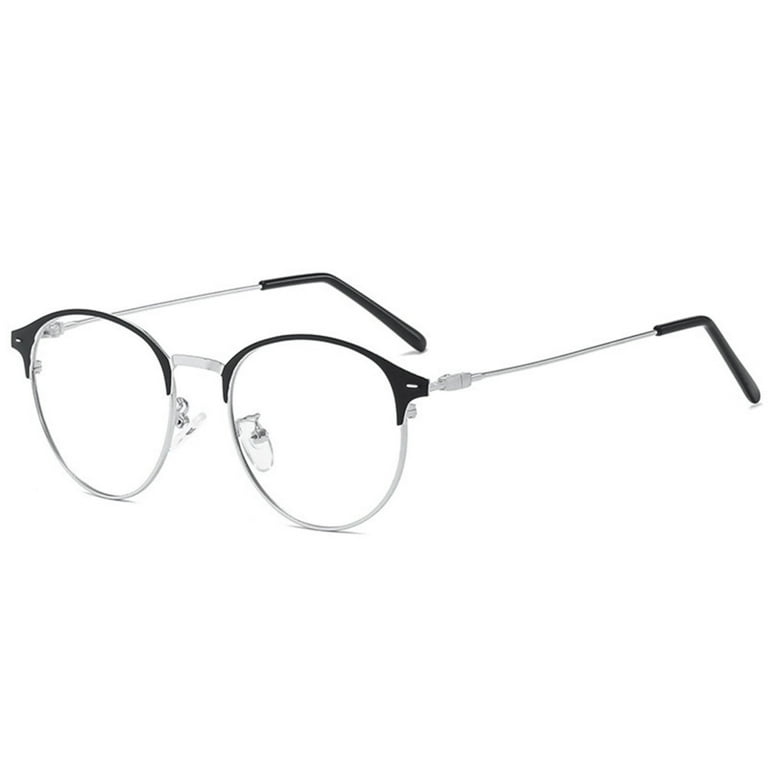 Color Changing Computer Glasses Filter UV Rays Glare HD Lens Spectacles for Business Travel Office Black Silver Frame