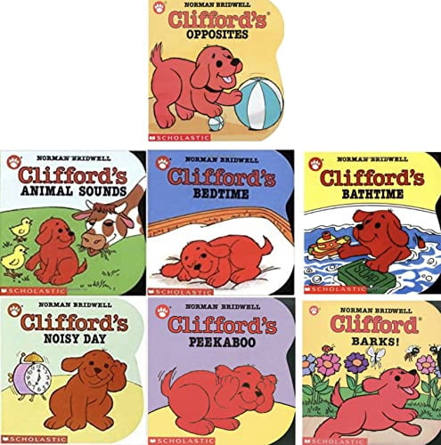 Clifford the Small Red Puppy Board Book Set : Clifford's Bathtime, Clifford Barks, Clifford's Opposites, Bedtime, Peekaboo, Animal Sounds by