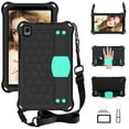 thumbnail image 4 of SaniMore Galaxy Tab A7 Lite 2021 Case wih Screen Protector, Case for Samsung Galaxy Tab A7 Lite 8.7 SM-T220, Rugged Shockproof Cover with Hand Strap, Kickstand, Carrying Shoulder Strap, Black+Mint, 4 of 8