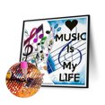thumbnail image 2 of Pintura de diamante 5D DIY taladro redondo completo Kit de notas musicales decoración del hogar arte artesanal FLhrweasw Nuevo, 2 of 9