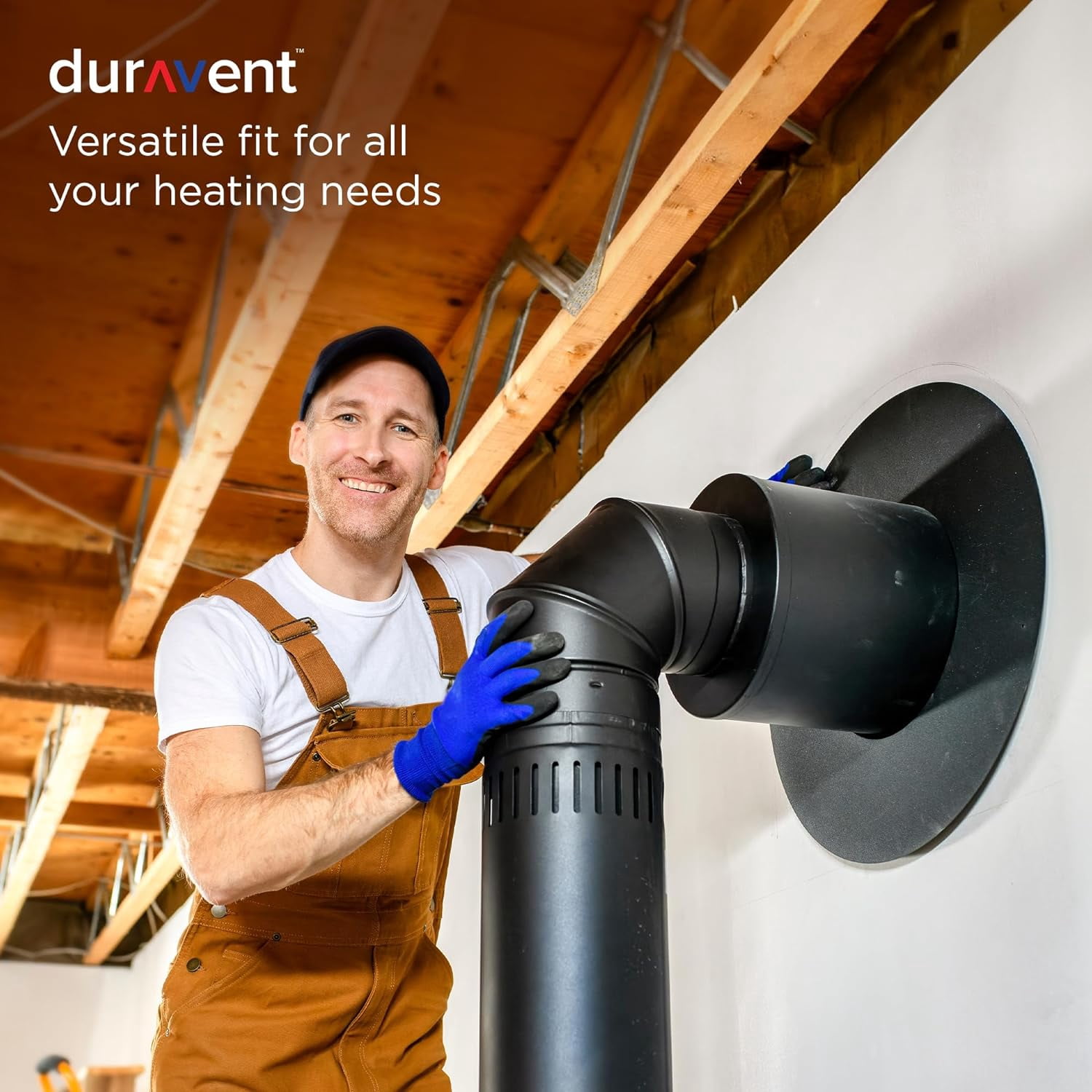DuraVent DVL 6DVL-12 DVL Galvanized Steel/Stainless Steel Double Wall Wood Burning Stove Pipe Connector to Vent Smoke/Exhaust, 12" x 6" Diameter