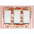 thumbnail image 1 of Metal Light Switch Plate Cover Elegant Strawberry Cake Striped Wallpaper Pink CAK053, 1 of 13