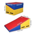 thumbnail image 3 of Matladin Gymnastics Cheese Wedge Incline Mat, Small Size 32.7"x 23.6"x 13.4" Gym Fitness Tumbling Skill Shape Mat for Kids Girls Skill Training Exercise, Red+Yellow+Blue, 3 of 6