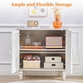 thumbnail image 5 of Vintage French Style Accent Cabinet with Storage, 30.7" Sideboard Buffet Cabinet with 2 Floral Carved Doors & Distressed Design, Hallway, Dining Room, Antique White 3PCS, 5 of 9