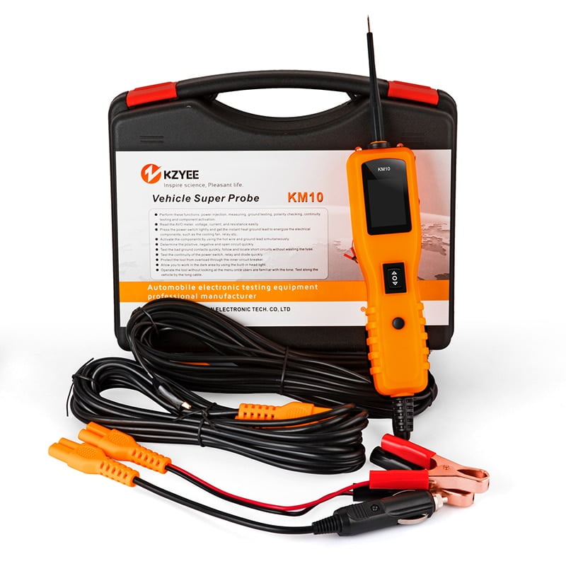 KZYEE KM10 Probador de Circuito de Potencia Sonda CA CC Voltaje Diagnóstico Eléctrico Componente de Prueba Herramienta de Activación Multímetro para 12-24 V Sistema Eléctrico