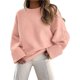 thumbnail image 1 of Suéter Informal de Punto Afelpado de Larga Extragrande para Mujer, Ropa de Otoño Rosa L, 1 of 8