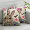 thumbnail image 2 of COMIO Happy Easter Pillow Covers  Yellow Bunny Rabbits Floral Eucalyptus Easter Eggs Decorative Farmhouse Throw Pillowcases for Home Sofa Couch Decoration &nbsp;2pc White, 2 of 6