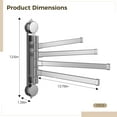 thumbnail image 2 of Suction Towel Rack for Bathroom – No Drill Wall Mounted Towel Holder, 4 Rotating Bars, Rustproof Aluminum, Space Saving, Shower Storage, Gun Gray, 2 of 5