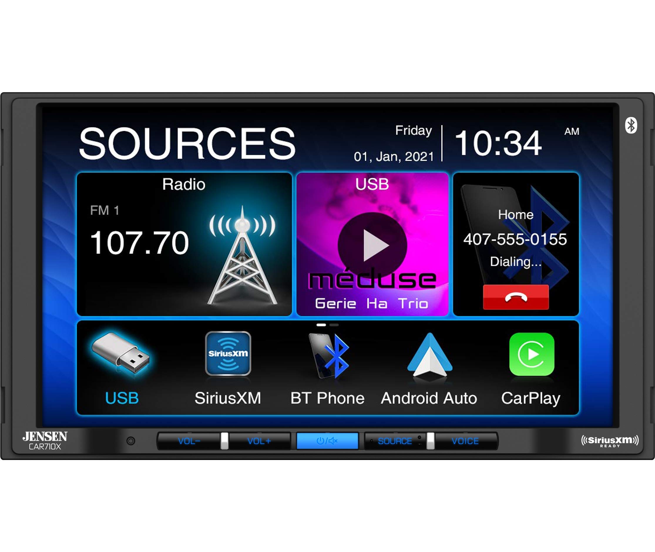 Receptor multimedia Jensen CAR710X de 7 pulgadas con Apple CarPlay y ...