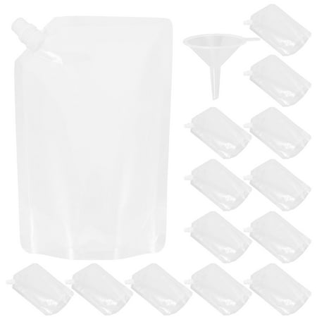 

1 Set of Disposable Liquid Beverage Bags Plastic Spout Juice Beverage Pouches for Party