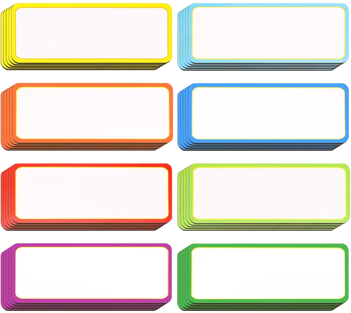 40 Pcs Magnetic Dry Erase Reusable Name Label Plate Rainbow Neon Sticker In 8 Colors For Whiteboards Locker Fridge School Office Home 3 2 X 1 2 Each Walmart Com