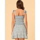 thumbnail image 3 of INSPIRE CHIC Conjunto De Falda Cruzada Y Top Corto Fruncido Con Lazo Floral Para Mujer Verde M, 3 of 6