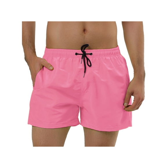 Pantalones cortos para hombres INSPIRE CHIC con cintura ajustable, forro de malla, ideales para la playa y la natación, 34 Rosa