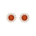 thumbnail image 3 of 0.8808 ct Screw-Back Stud Earrings for Women | 4.5mm Round Cut Simulated Red Diamond | 18K Rose Gold, 3 of 5