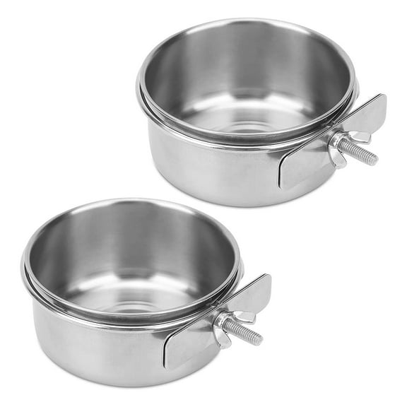 Stainless Steel Bird Bowl Bird Water Bowl Bird Feeding Cups With Clip Bird Cage Feeder Waterer Bird Feeding Dish Cup