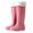 Pink, variant on Women's PVC Waterproof Knee-High Rain Boots with Anti-Slip Thick Sole Platform Winter Insulated Warm Wet Weather Shoes Khaki 35