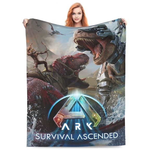Ark Survival Blanket Soft Cozy Fleece Plush Throw Blanket All Season Ultra Warm Lightweight Cartoon Blanket Gifts for Girls Boys Women Men