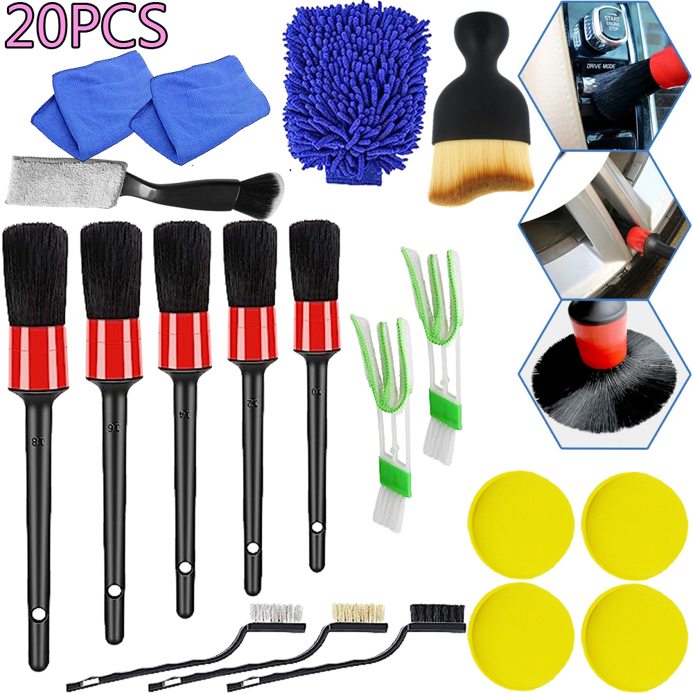 20pcs Auto Detailing Drill Brush For Car Tire Rim Cleaning Detail Brush