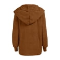 thumbnail image 5 of UJNDER Women's Two Way Wear Longline Jacket Warm Open Cardigan with Pockets for Fall Winter Brown M, 5 of 5