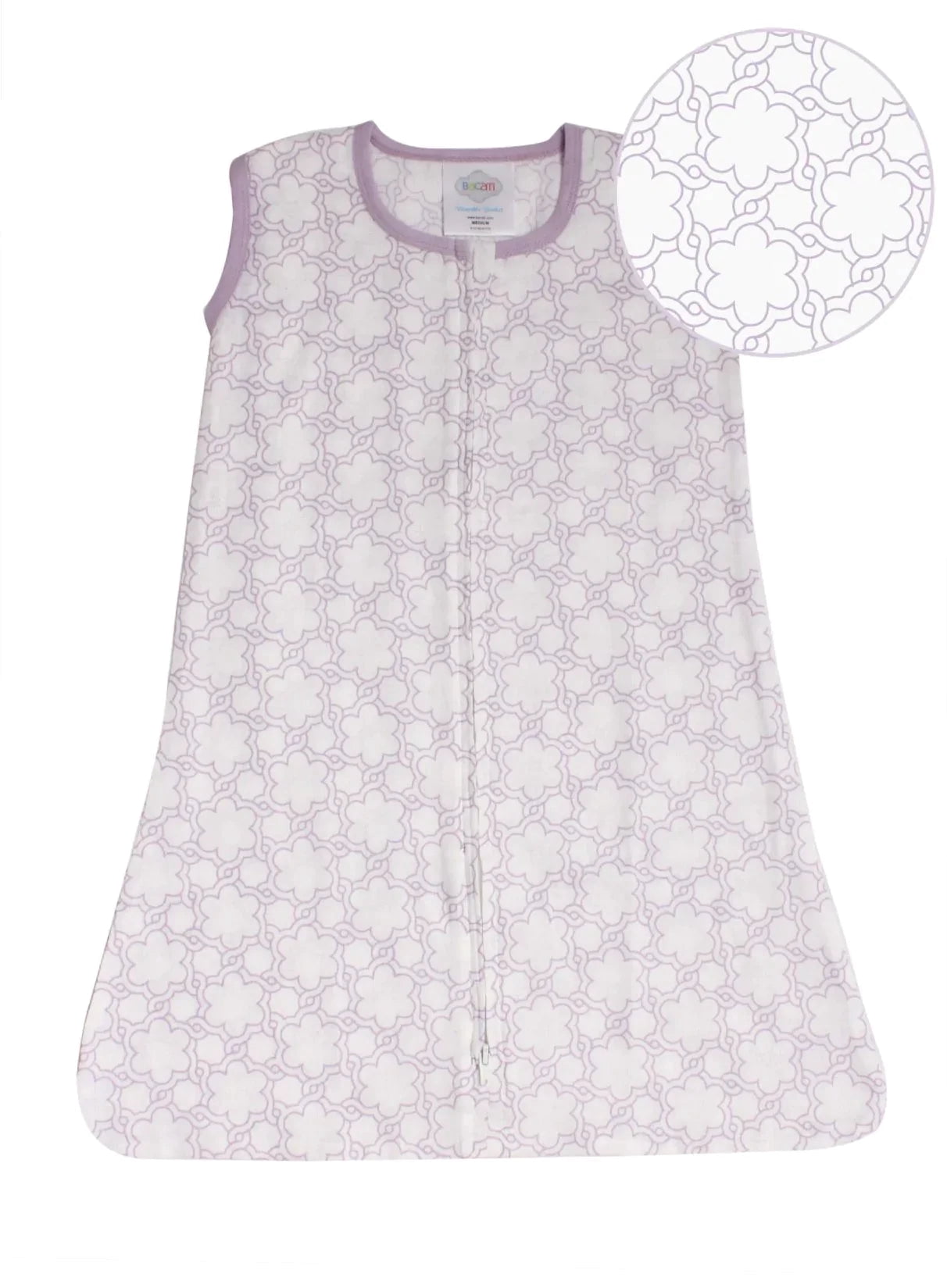 Bacati - Paisley Petals Floral 4-Piece Muslin Crib Bedding Set with Sleep Sack - Lilac Girls