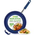 thumbnail image 1 of NutriChef 14" Extra Large Fry Pan - Skillet Nonstick Frying Pan with Silicone Handle, Ceramic Coating, Blue Silicone Handle, Stain-Resistant and Easy to Clean, Professional Home Cookware, 1 of 8