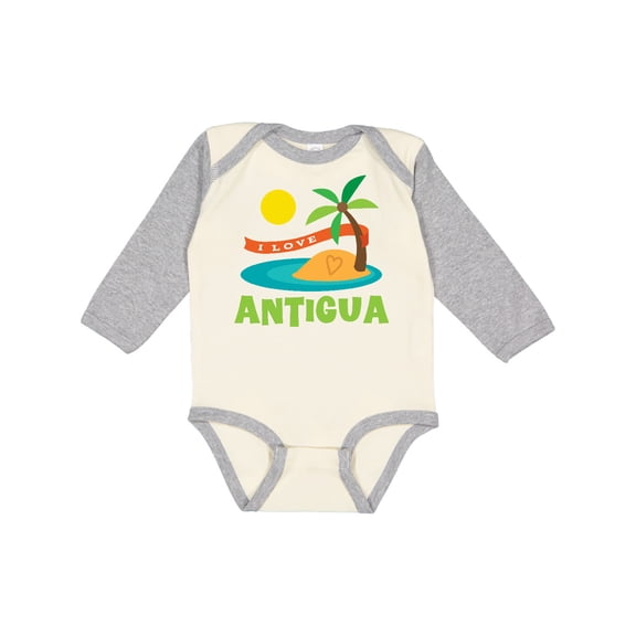 Inktastic I Love Antigua Boys or Girls Long Sleeve Baby Bodysuit