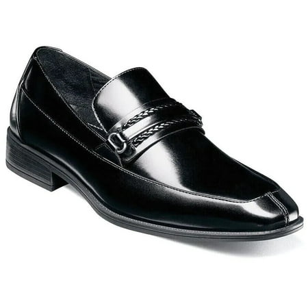 

Men s Stacy Adams Aberdeen Moc Toe Saddle Slip On Dressy Shoes Black 20203-001