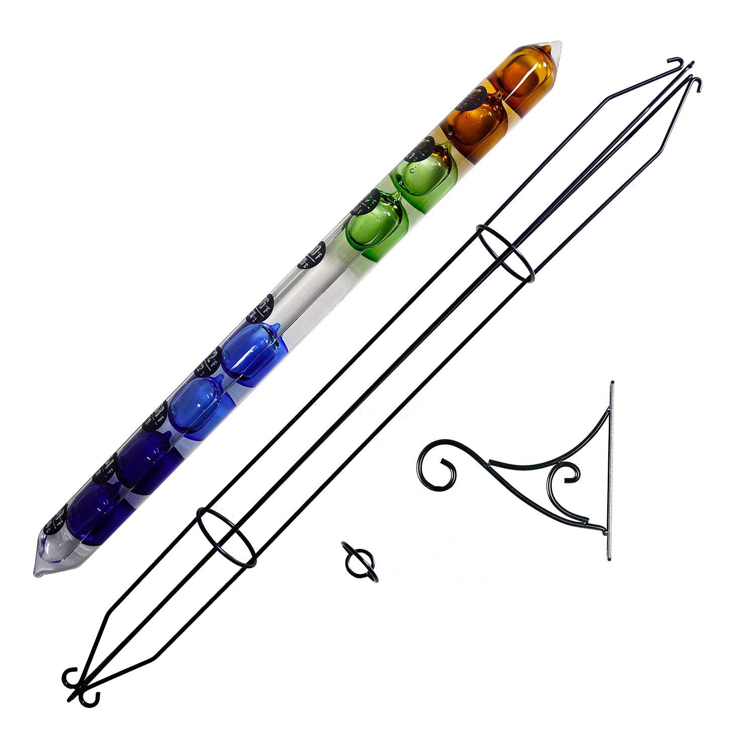 EASY READ Outdoor Hanging Galileo Thermometer (28" Total Height) W/ Free Bracket