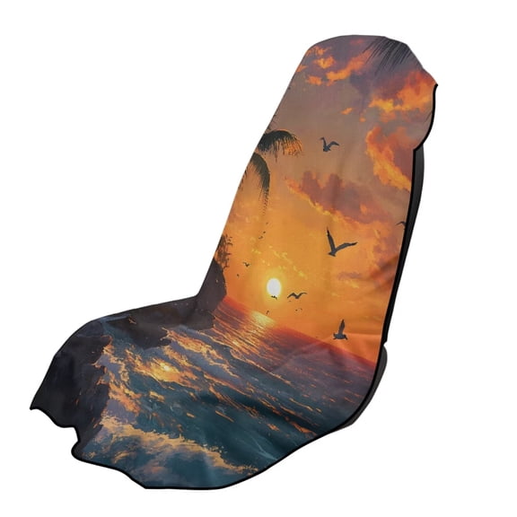 Bulopur Palm Tree Towel Seat Covers for Cars Modern Sweat Carseat Protector Easy to Install Athletic Running Towel for SUV Vehicle Sedan Truck Gift for Holiday
