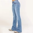 thumbnail image 2 of Womens Flare Jeans Y2K 90s Bootcut Low Rise Vintage Skinny Washed Flared Pants Stretchy Denim Bell Bottom Pants, 2 of 7