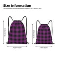 thumbnail image 2 of Fotbe Purple Black Plaid Bolsa Mochila con Cordón Estampada, Bolsa de Gimnasio Deportiva, Bolsa Cinch, Bolsa con Cordón para Hombres y Mujeres-Medium, 2 of 6