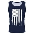 thumbnail image 2 of kpoplk 4th of July Shirts for Men American Flag Tank Top Patriotic T-Shirts Short Sleeved Mens Gym Workout Graphic USA Flag Top(Navy,L), 2 of 6