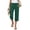 570#Dark Green, variant on Womens Linen Capri Pants Casual Summer Lightweight Elastic Waist Drawstring Straight Wide Leg Capris Cropped Pants Light Blue L