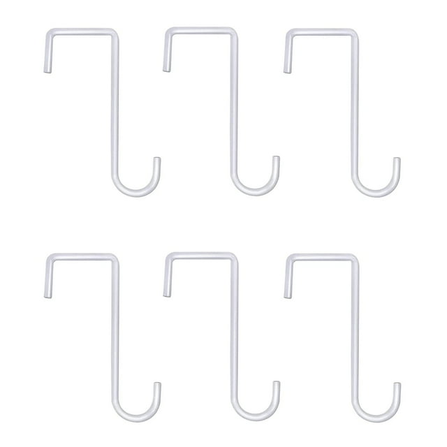 6 Pcs Vinyl Fence Hooks, 2 x 6 Inches White Powder Coated Fence Hangers