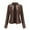 Dark Brown, variant on LoyisViDion Coat Women'S Slim-Fit Leather Stand-Up Collar Zipper Motorcycle Suit Thin Coat Jacket Beige XXL