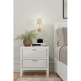 thumbnail image 2 of Alpine Furniture Carmel Wood 2 Drawer Nightstand in White, 2 of 7