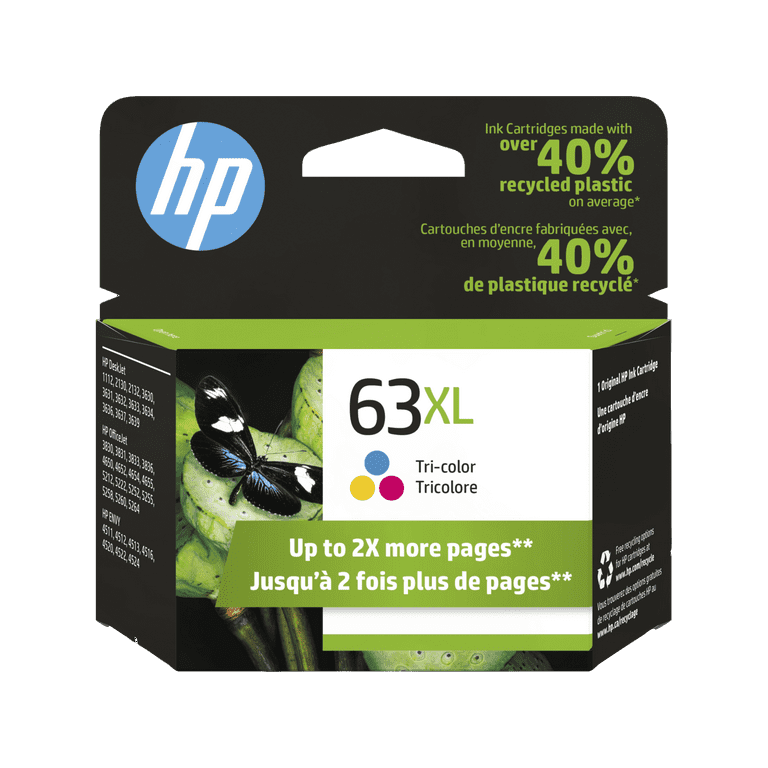 HP 63XL, (F6U63AN) High-Yield Tri-Color Original Ink Cartridge HP 63XL, (F6U63AN) High-Yield Tri-Color Original Ink Cartridge