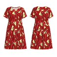 thumbnail image 3 of Bixox Robe d'Été à Manches Courtes pour Femmes Robe Ample Longueur Genou avec Poches-Extincteur, 3 of 7
