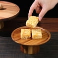 thumbnail image 3 of Soporte redondo de madera para tartas, pedestal para tartas de cumpleaños y bodas, madera 25cm, 3 of 9