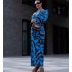 thumbnail image 2 of Vestido Midi de punto a rayas para mujer, traje elegante de manga larga con cuello redondo y corte en A, ropa informal de calle a la moda, 2 of 5