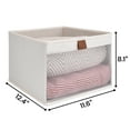 thumbnail image 4 of Foldable Storage Bins With PVC Window, Fabric Collapsible Storage Box For Closet Organization, Stackable Container, White, 12.4"x11.6"x8.1", 4 of 6