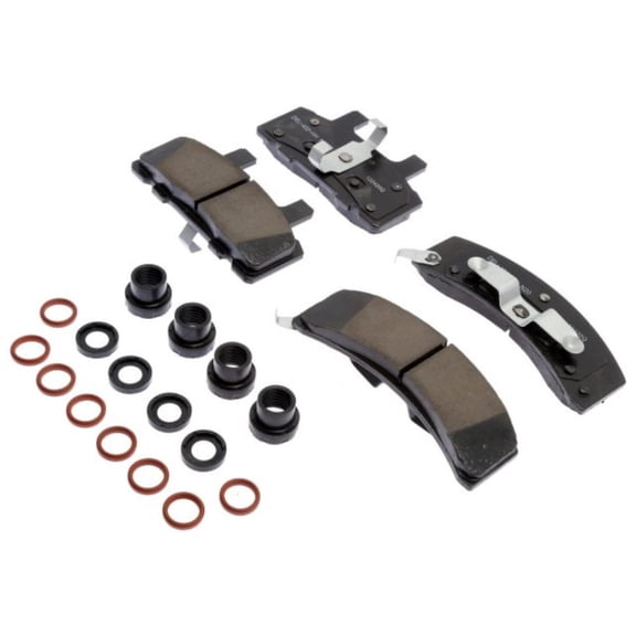 KarParts360 For GMC C3500/K3500 1990-2000 Disc Brake Pads | Front | Gold Classification | Ceramic Friction Material | Non-Slotted | With Pad Wear Sensor | With Pad Shims