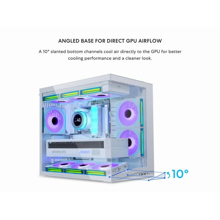 Lian Li O11DMIV2W Mini Tower ATX Case White Tempered Glass